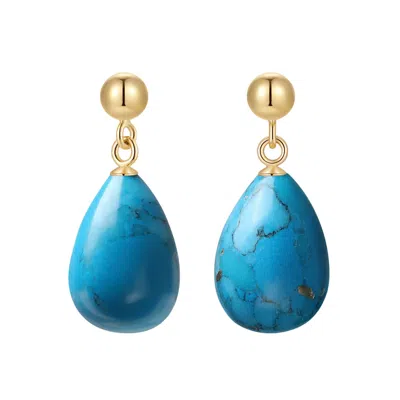 Katy Faye Women's Blue / Gold December Turquoise Earrings In Multi