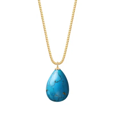 Katy Faye Women's Blue / Gold December Turquoise Necklace