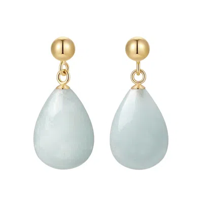 Katy Faye Women's Gold / Blue / Neutrals March Aquamarine Earrings