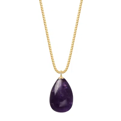 Katy Faye Women's Gold / Pink / Purple February Amethyst Necklace