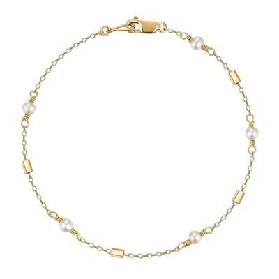 Katy Faye Women's Gold / White Amélie Bracelet