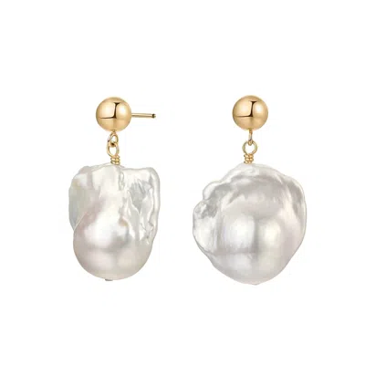 Katy Faye Women's Gold / White Ariel Pearl Earrings