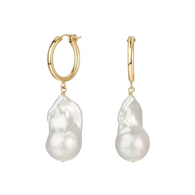 Katy Faye Women's Gold / White Bella Pearl Earrings