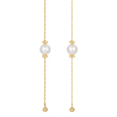 Katy Faye Women's Gold / White Delphine Earrings