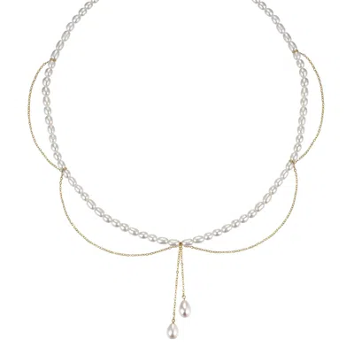 Katy Faye Women's Gold / White Evangeline Pearl Necklace In Multi