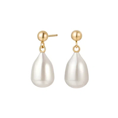 Katy Faye Women's Gold / White Evelyn Pearl Earrings