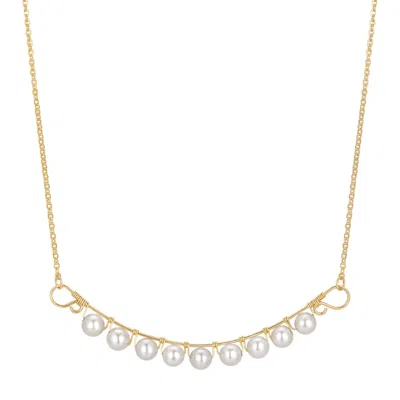 Katy Faye Women's Gold / White Ingrid Pearl Necklace
