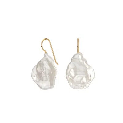 Katy Faye Women's Gold / White Iris Pearl Earrings