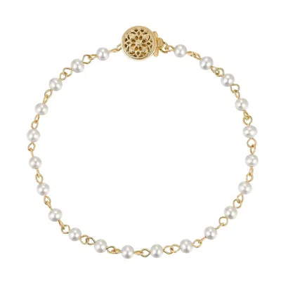 Katy Faye Women's Gold / White Josephine Pearl Bracelet