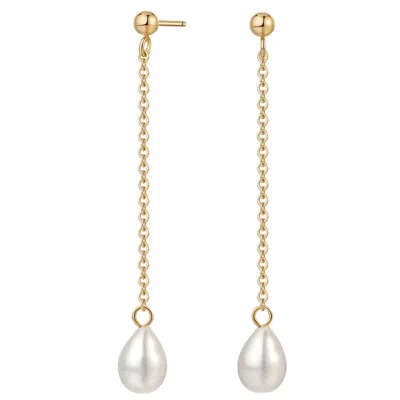 Katy Faye Women's Gold / White Leana Earrings