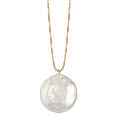 Katy Faye Women's Gold / White Luna Pearl Necklace