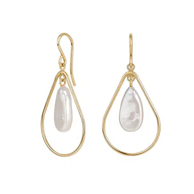 Katy Faye Women's Gold / White May Pearl Earrings
