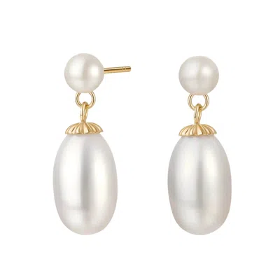 Katy Faye Women's Gold / White Mia Earrings