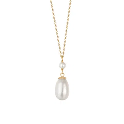 Katy Faye Women's Gold / White Mia Pearl Necklace