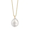 Katy Faye Women's Gold / White Moon Pearl Necklace