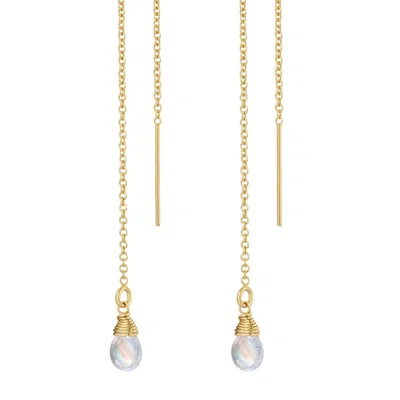 Katy Faye Women's Gold / White / Neutrals Skye Moonstone Earrings