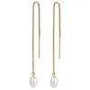 Katy Faye Women's Gold / White Rosa Threader Earrings