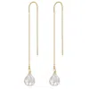 Katy Faye Women's Gold / White Sia Pearl Threader Earrings