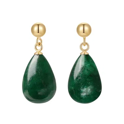 Katy Faye Women's Green / Gold May Emerald Earrings