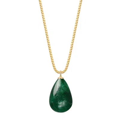 Katy Faye Women's Green / Gold May Emerald Necklace