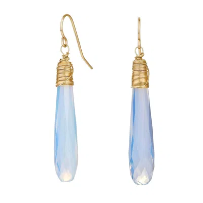Katy Faye Women's Neutrals / Gold Daria Opalite Earrings