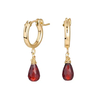 Katy Faye Women's Red / Gold Colette Garnet Earrings In Multi