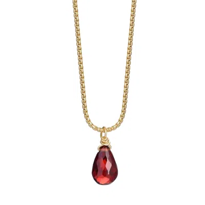 Katy Faye Women's Red / Gold Colette Garnet Necklace