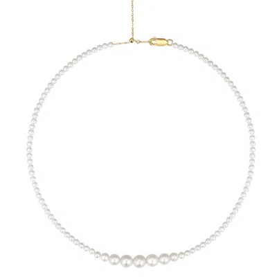 Katy Faye Women's White / Gold Isabelle Pearl Necklace