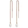 Katy Faye Women's White / Rose Gold Rosa Rose Gold Threader Earrings