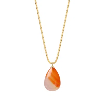 Katy Faye Women's Yellow / Orange / White August Sardonyx Necklace