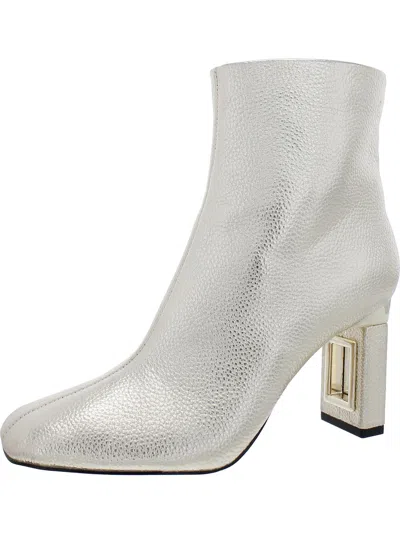 Katy Perry Hallow Womens Square Toe Dressy Ankle Boots In White