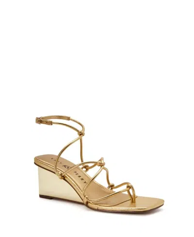 KATY PERRY IRISIA STRAPPY WEDGE SANDAL IN GOLD