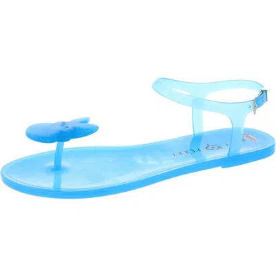 Katy Perry Peeps Womens Snazzy Toe Adjustable Buckle Jelly Sandals In Blue