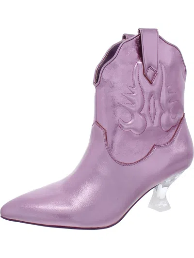 Katy Perry The Annie-o Womens Metallic Slip-on Booties In Purple