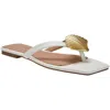 Katy Perry The Camie Shell Sandal Womens Embellished Faux Leather Flip-flops In Optic White