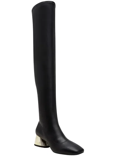 Katy Perry The Clarra Womens Faux Leather Tall Over-the-knee Boots In Black