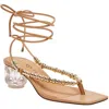 Katy Perry The Cubie Bead Sandal Womens Beaded Faux Leather Heels In Biscotti