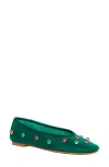 Katy Perry Women's Evie High Crystal Ballet Flats In Holiday Green