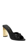 Katy Perry The Framing Womens Faux Leather Embossed Slide Sandals In Black