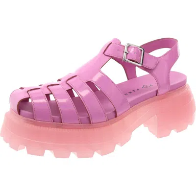 Katy Perry The Geli Combat Fisherman Womens Patent Gladiator Fisherman Sandals In Pink