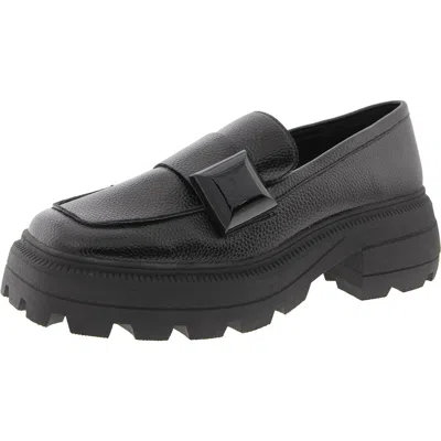 Katy Perry The Geli Combat Loafer Womens Slip On Square Toe Loafers In Black