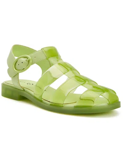 Katy Perry The Geli Fisherman Womens Faux Leather Jelly Slingback Sandals In Green