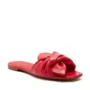Katy Perry The Halie Bow Sandal Womens Faux Leather Flat Slide Sandals In Red