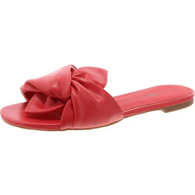 Katy Perry The Halie Bow Sandal Womens Faux Leather Flat Slide Sandals In Multi