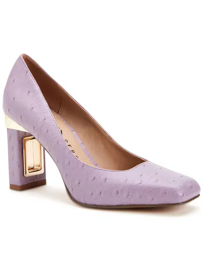 Katy Perry The Hollow Heel Womens Faux Leather Square Toe Pumps In Purple