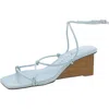 Katy Perry The Irisia Strappy Womens Faux Leather Ankle Strap Wedge Sandals In Multi