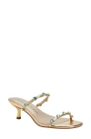 Katy Perry The Ladie Gemstone Sandal Womens Embellished Faux Leather Heels In Gold
