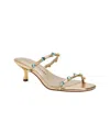 Katy Perry The Ladie Gemstone Sandal Womens Embellished Faux Leather Heels In Gold