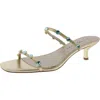 Katy Perry The Ladie Gemstone Sandal Womens Embellished Faux Leather Heels In Gold