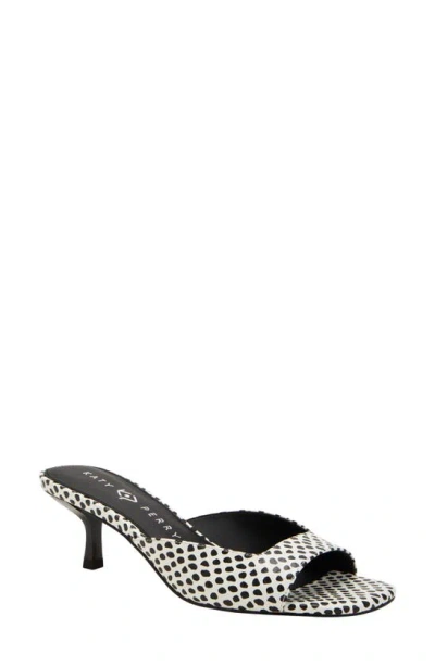 Katy Perry The Ladie Kitten Heel Slide Sandal In Black White Multi